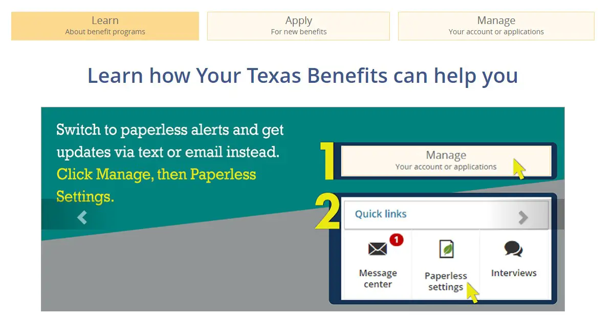 Cómo solicitar sus beneficios de Texas en www.yourtexasbenefits.com