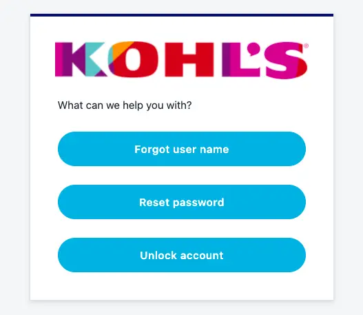 Nombre de usuario de Kohls