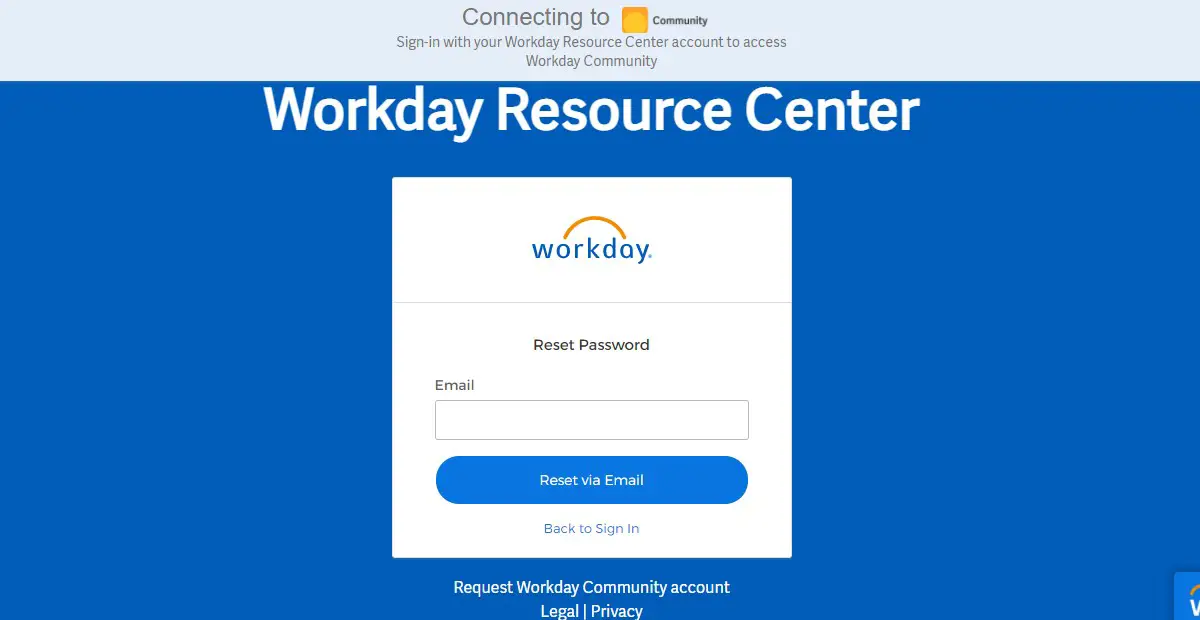 Inicio de sesión del empleado del Centro de recursos de Workday en community.workday.com