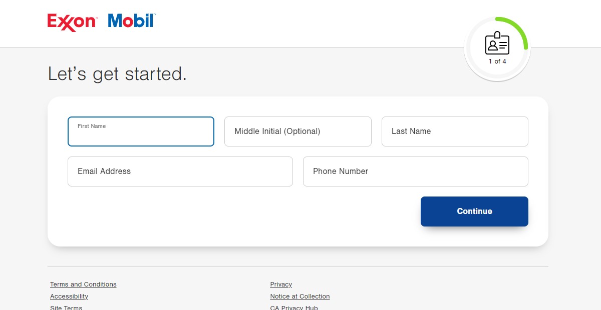 Inicio de sesión en línea de la cuenta de la tarjeta de crédito ExxonMobil - Solicitar y registrarse